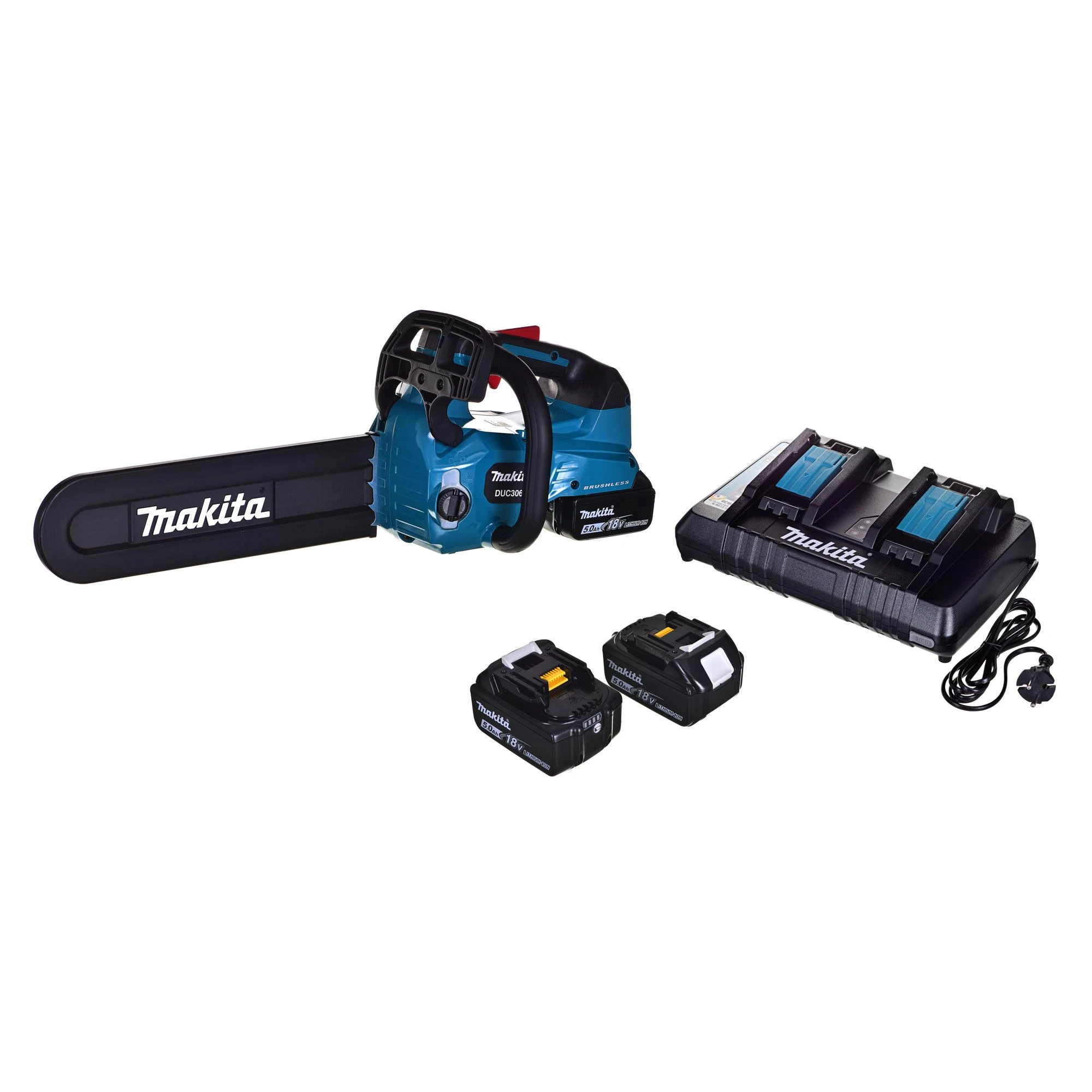 MAKITA grandininis pjūklas 2x18V DUC306PT2B 30cm 2x5,0Ah