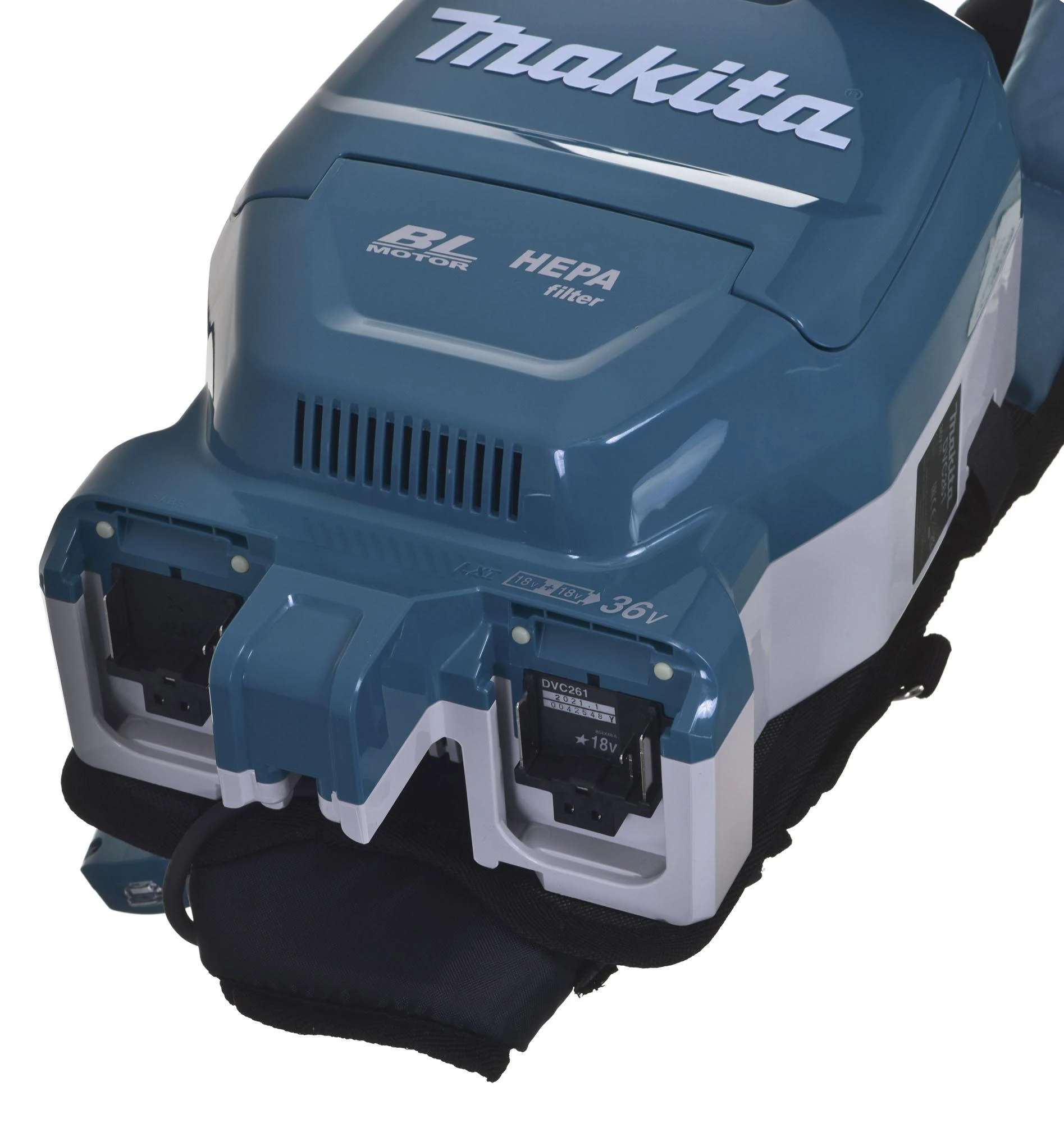 Makita DVC261ZX11 akumuliatorinis (kuprinė) dulkių siurblys (be kroviklio ir be akumuliatorių)