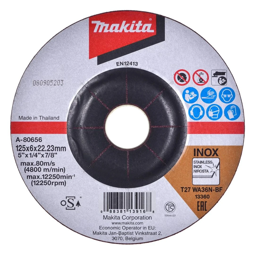Makita GA013GZ Kampinis šlifuoklis XGT, 125MM, 8500RPM; bešepetėlinis variklis; AFT; "Z" versija - komplektuojamas be akumuliatoriaus ir kroviklio
