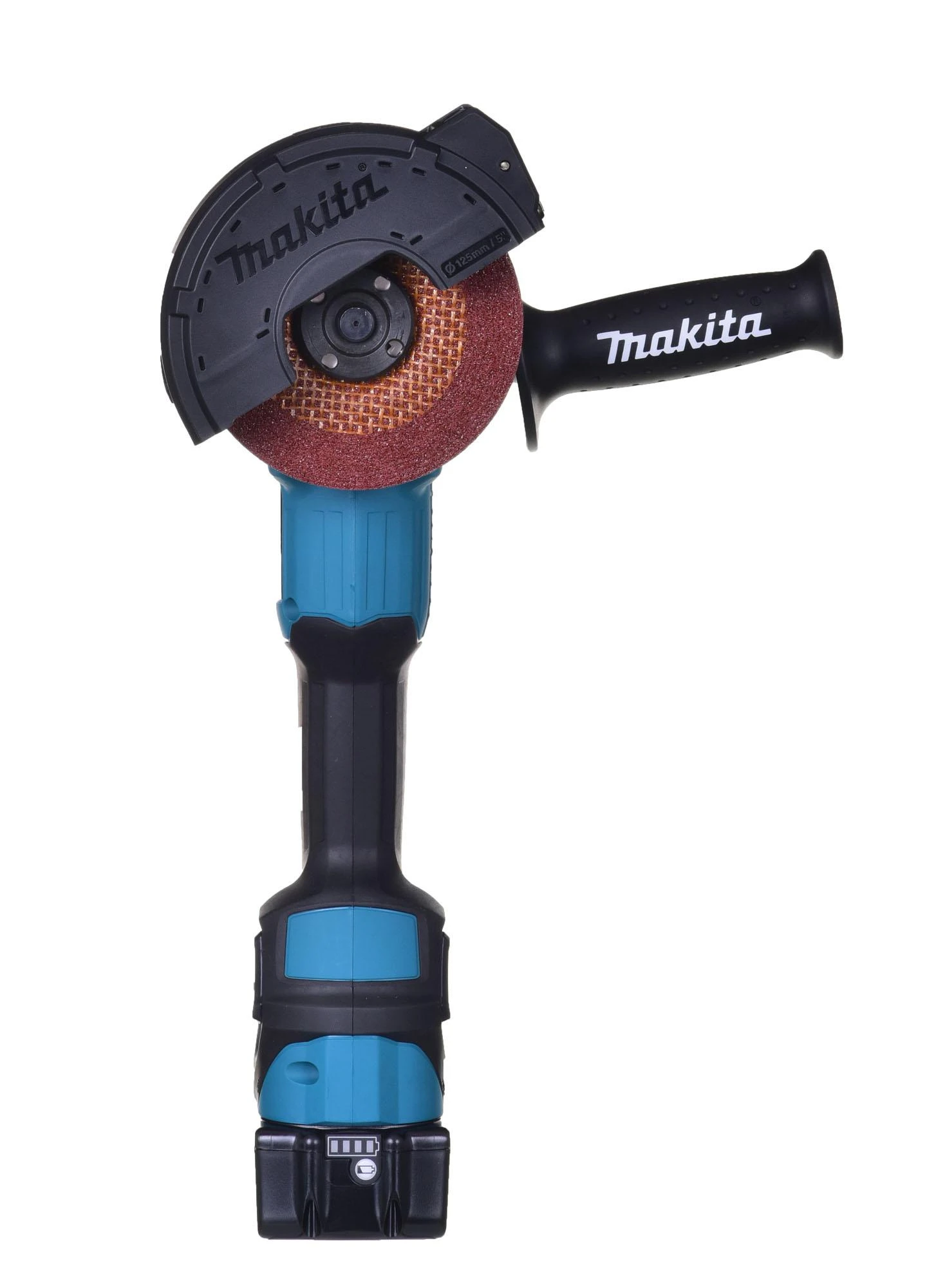 MAKITA KAMPINIS ŠLIFULĖLIS 18V‐125mm 2 x 5.0Ah LI-ION REG. BLDC lagaminas MAKPAC DGA513RTJ