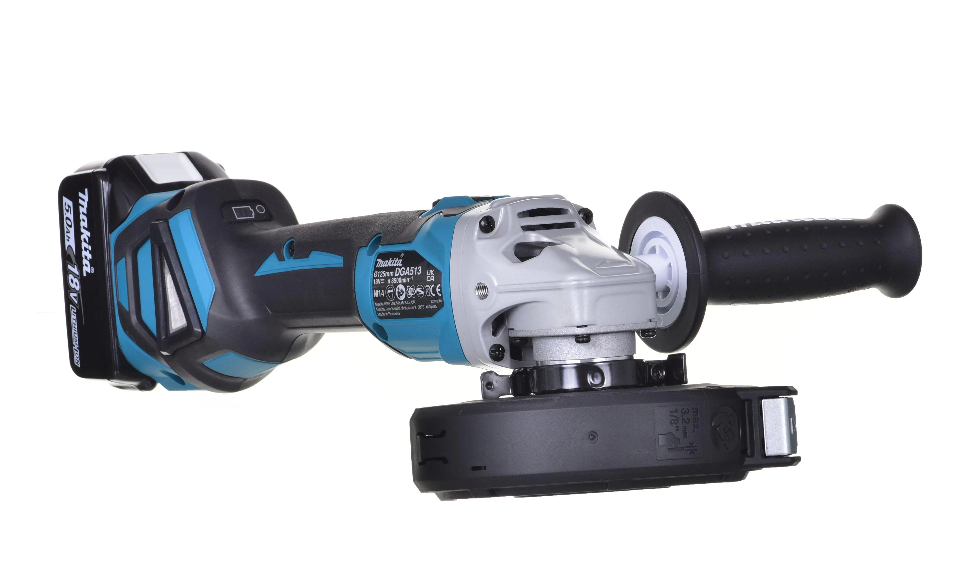 MAKITA KAMPINIS ŠLIFULĖLIS 18V‐125mm 2 x 5.0Ah LI-ION REG. BLDC lagaminas MAKPAC DGA513RTJ