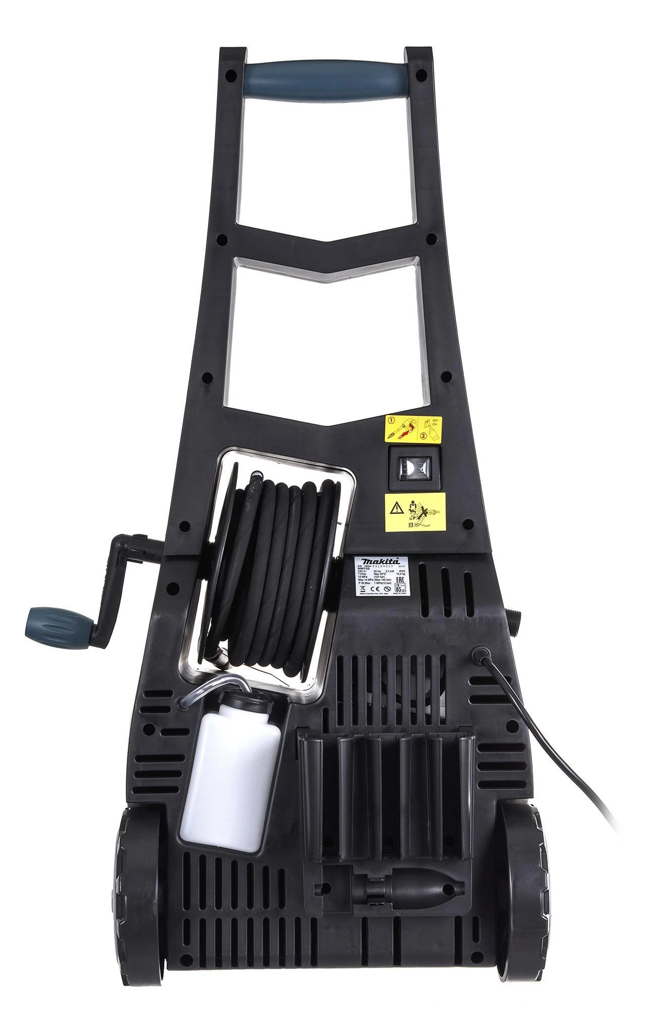 Makita HW132 galinės dalies detalės ir saugojimo vietos