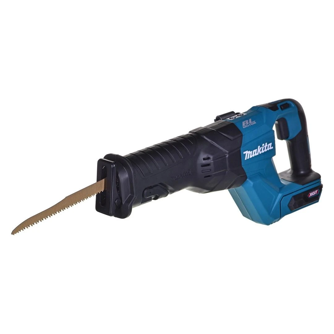 Makita JR001GZ Reciprocating saw XGT, 32mm stroke; 3,54kg; greitas ašmenų keitimas; bešepetėlinis variklis, "Z" versija - komplektuojamas be akumuliatoriaus ir kroviklio