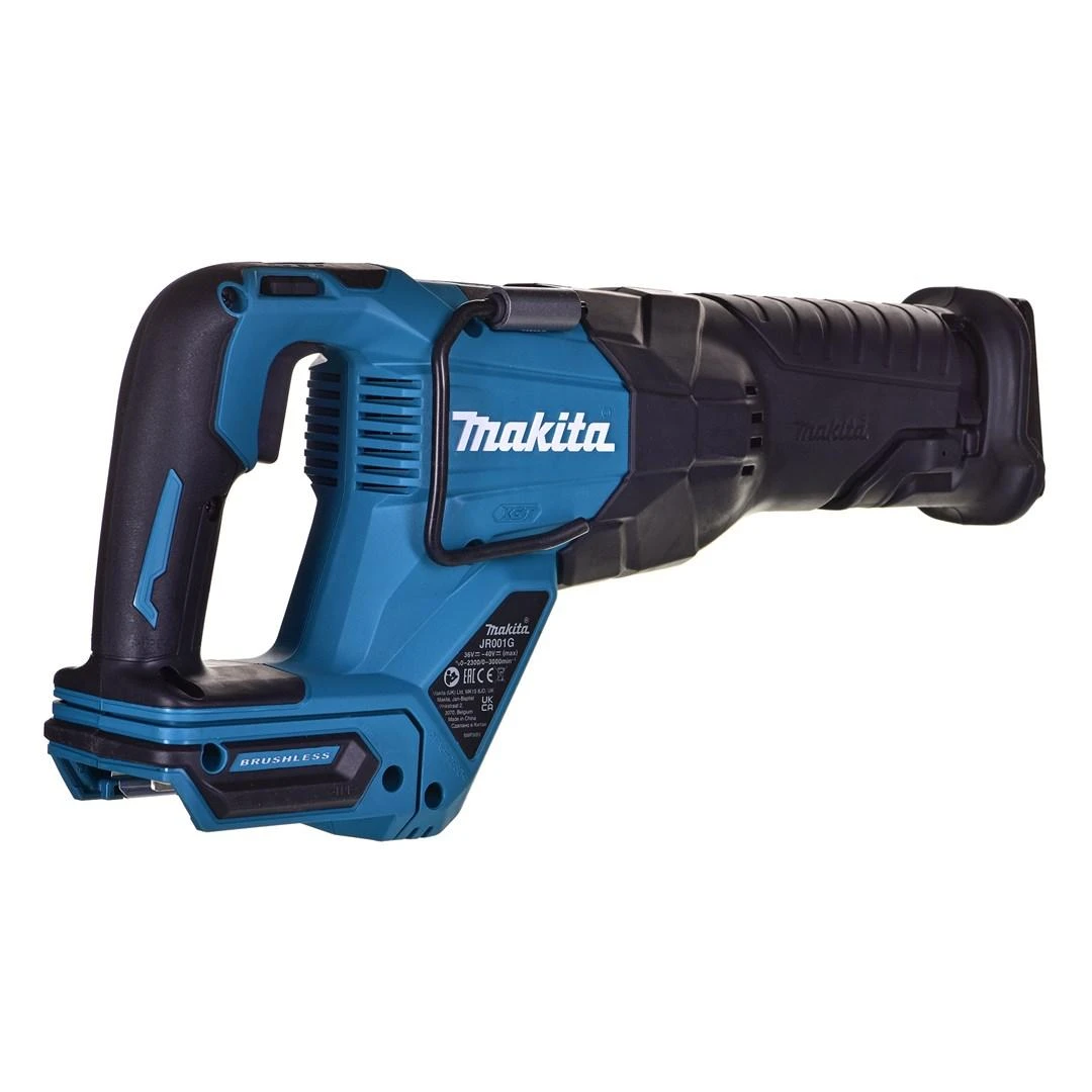 Makita JR001GZ Reciprocating saw XGT, 32mm stroke; 3,54kg; greitas ašmenų keitimas; bešepetėlinis variklis, "Z" versija - komplektuojamas be akumuliatoriaus ir kroviklio