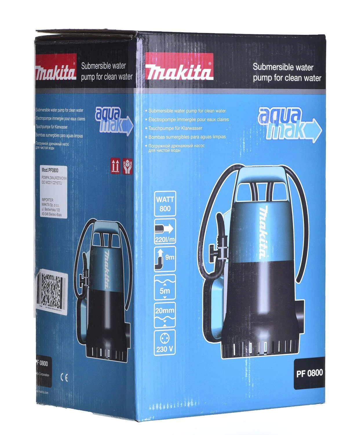 MAKITA ŠVARAUS VANDENS SIURBLYS 800W PF0800