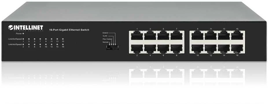 Šakotuvas Intellinet 561815 Switch 16p Gigabit rankinis VLAN