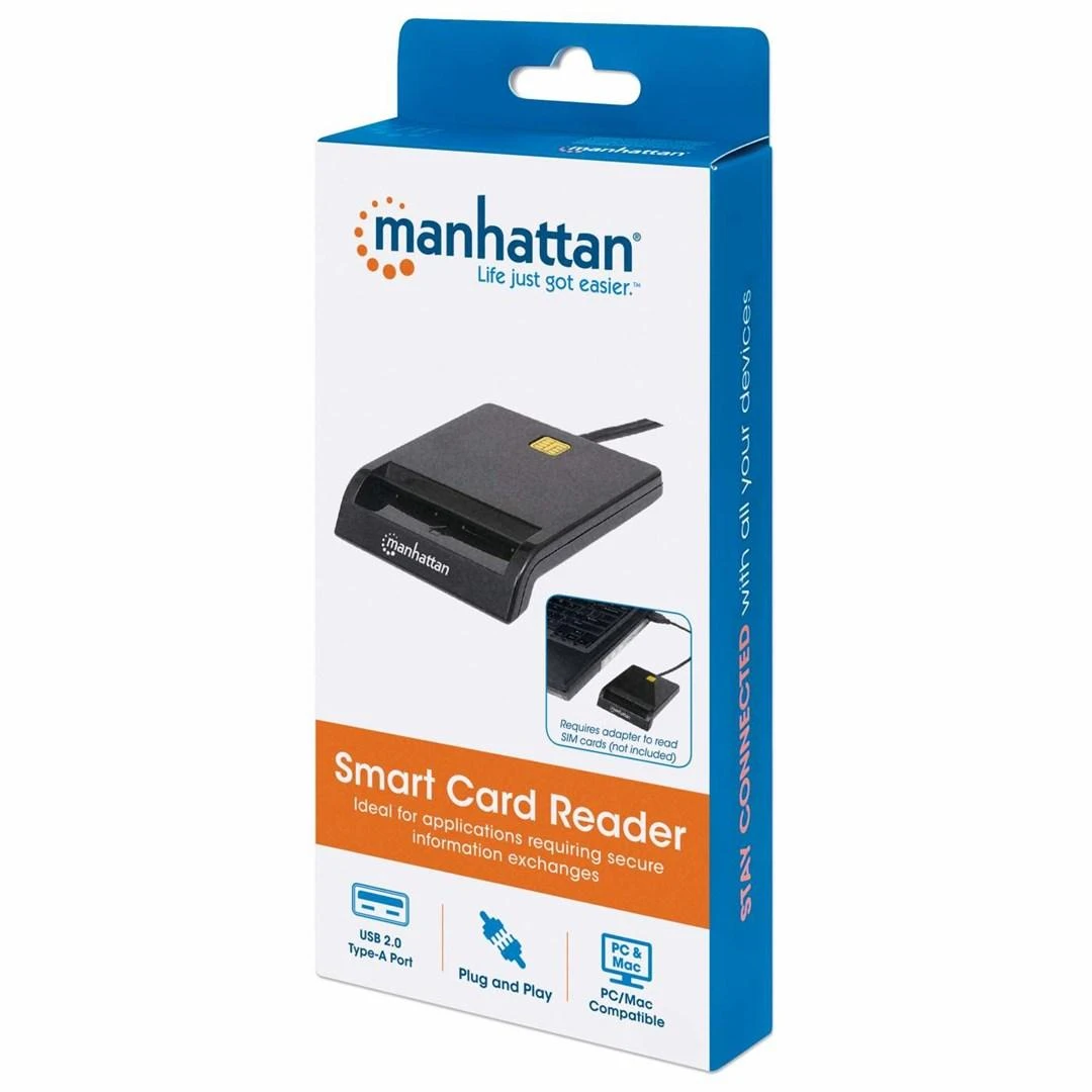 Manhattan 102049 išmanusis kortelių skaitytuvas Vidaus Juoda USB 2.0