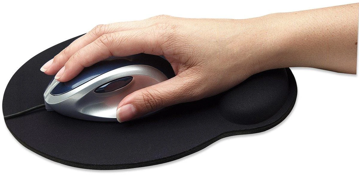 Intracom MANHATTAN Wrist-Rest Pelės kilimėlis Ergonomiškas dizainas Kovoja su nuovargiu Neslystantis pagrindas Minkštas riešo atramas jaučiasi kaip gelis juodas