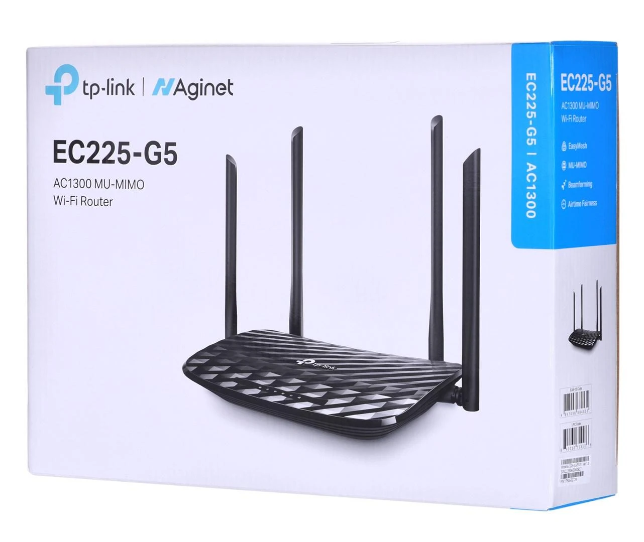 TP-LINK | AC1300 MU-MIMO Wi-Fi maršrutizatorius | EC225-G5 | 802.11ac | 400+867 Mbit/s | 10/100/1000 Mbit/s | Ethernet LAN (RJ-45) jungtys 3 | Mesh palaikymas: Ne | MU-MiMO: Taip | Ne, mobilusis plačiajuostis ryšys: Ne | Antenos tipas: Išorinė