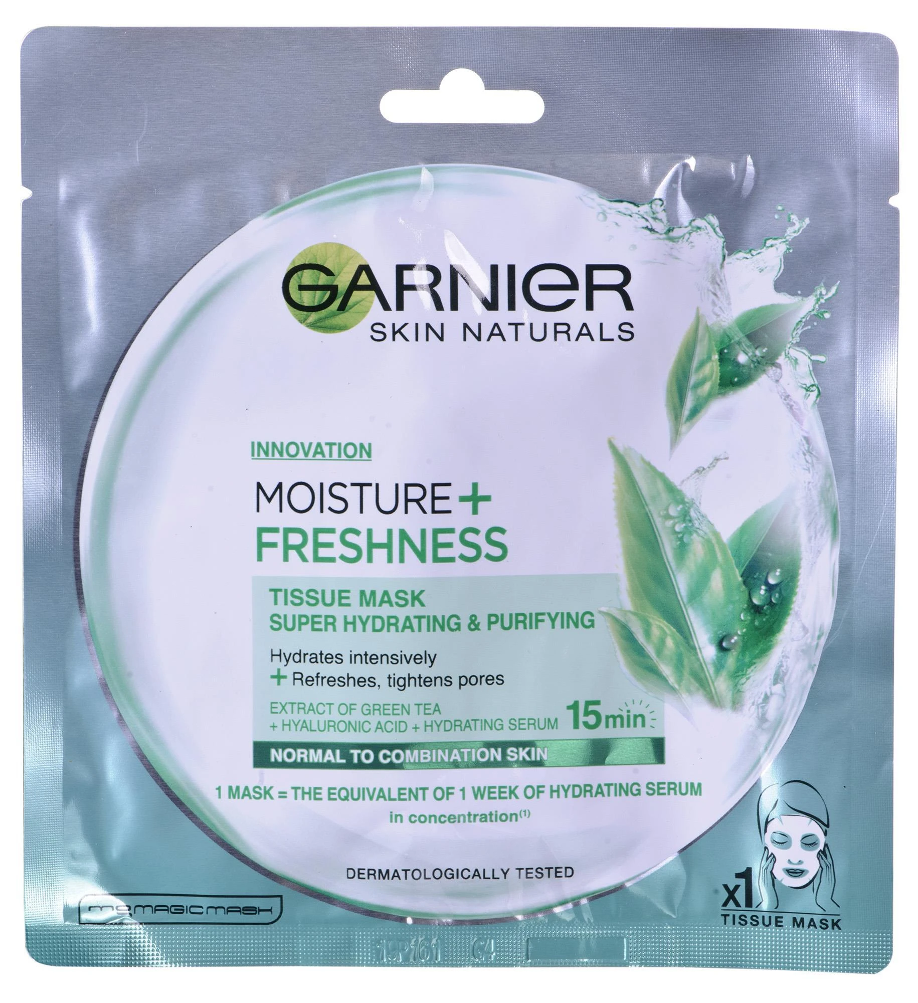 GARNIER Skin Naturals Moisture + FRESHNESS itin drėkinanti valomoji veido kaukė 32g