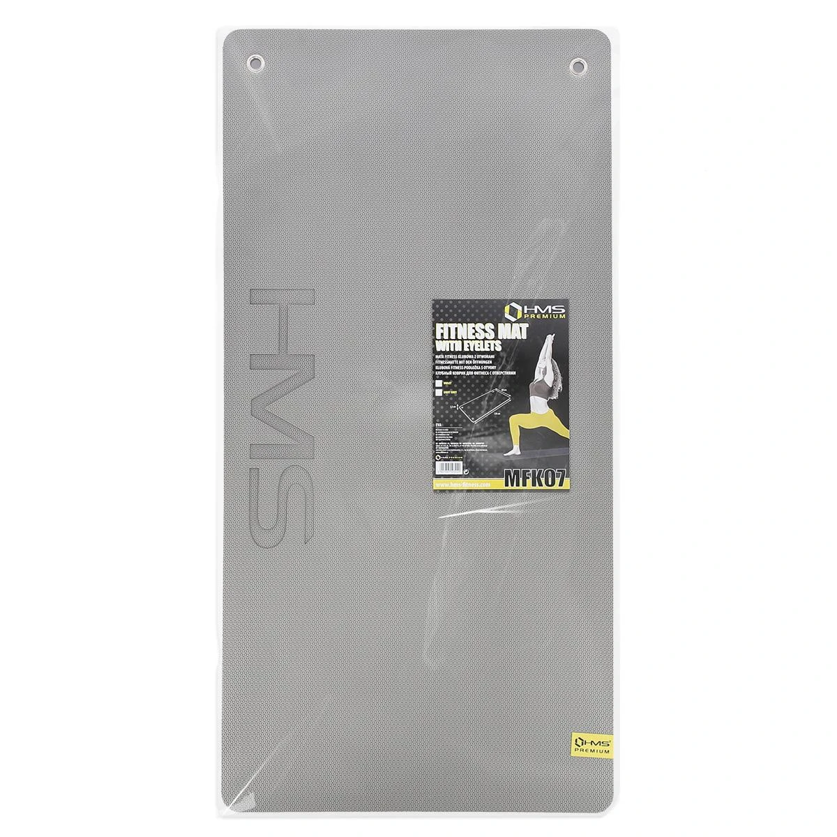 Treniruočių kilimėlis HMS Premium MFK07 šviesiai pilkas-juodas, 120x60cm, EVA 15mm