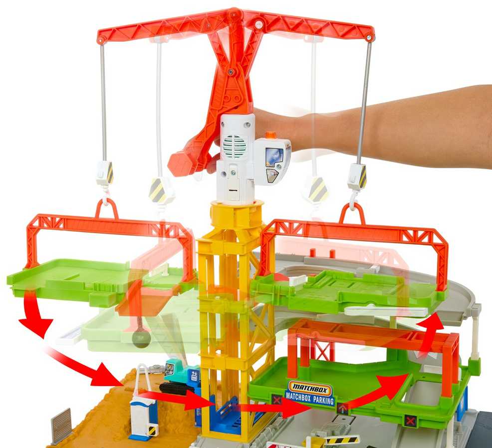 Mattel „Matchbox“ rinkinys „Statybų aikštelė su dideliu kranu“
