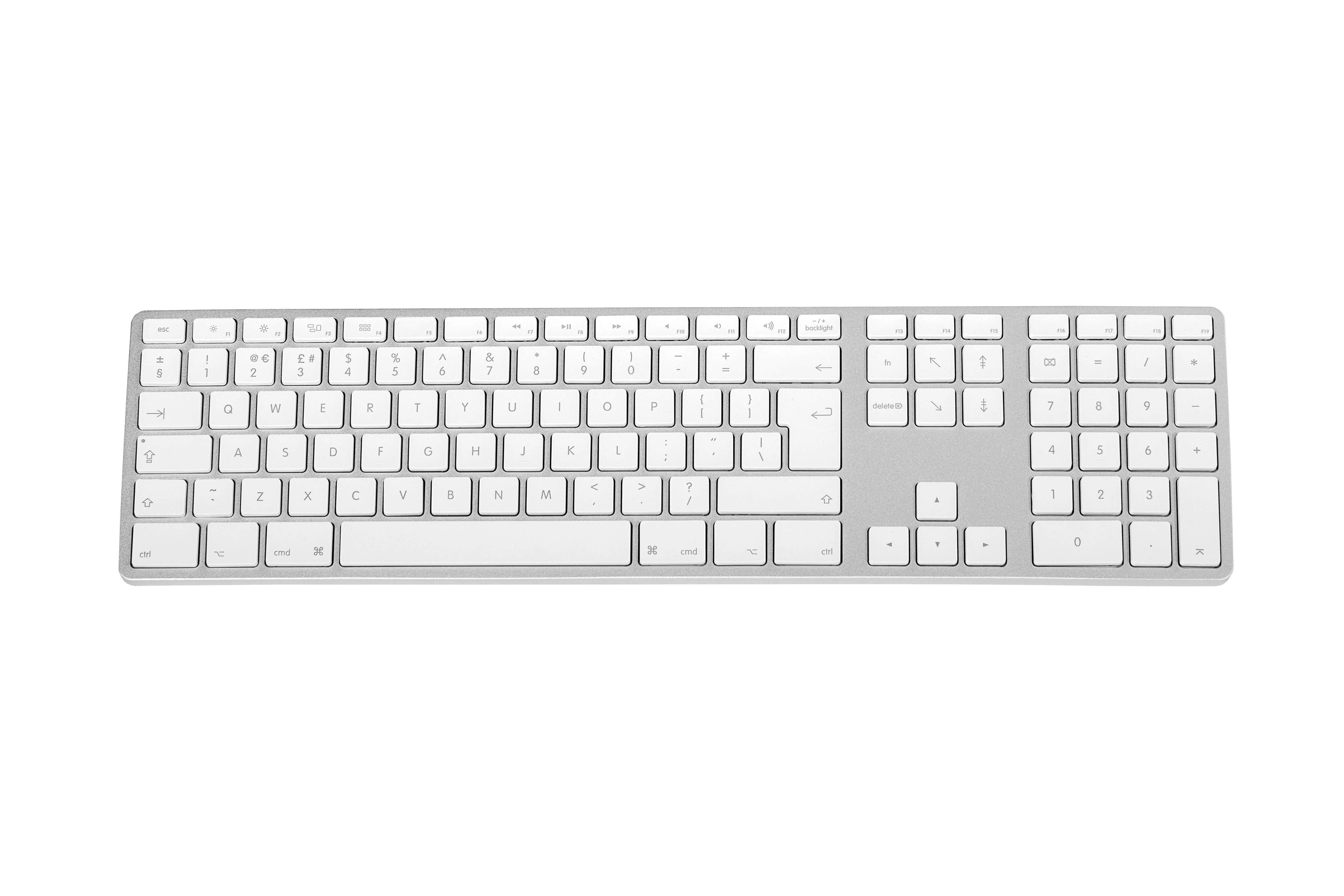 Matias Klaviatūra aliuminio Mac apšvietimas RGB Sidabrinis