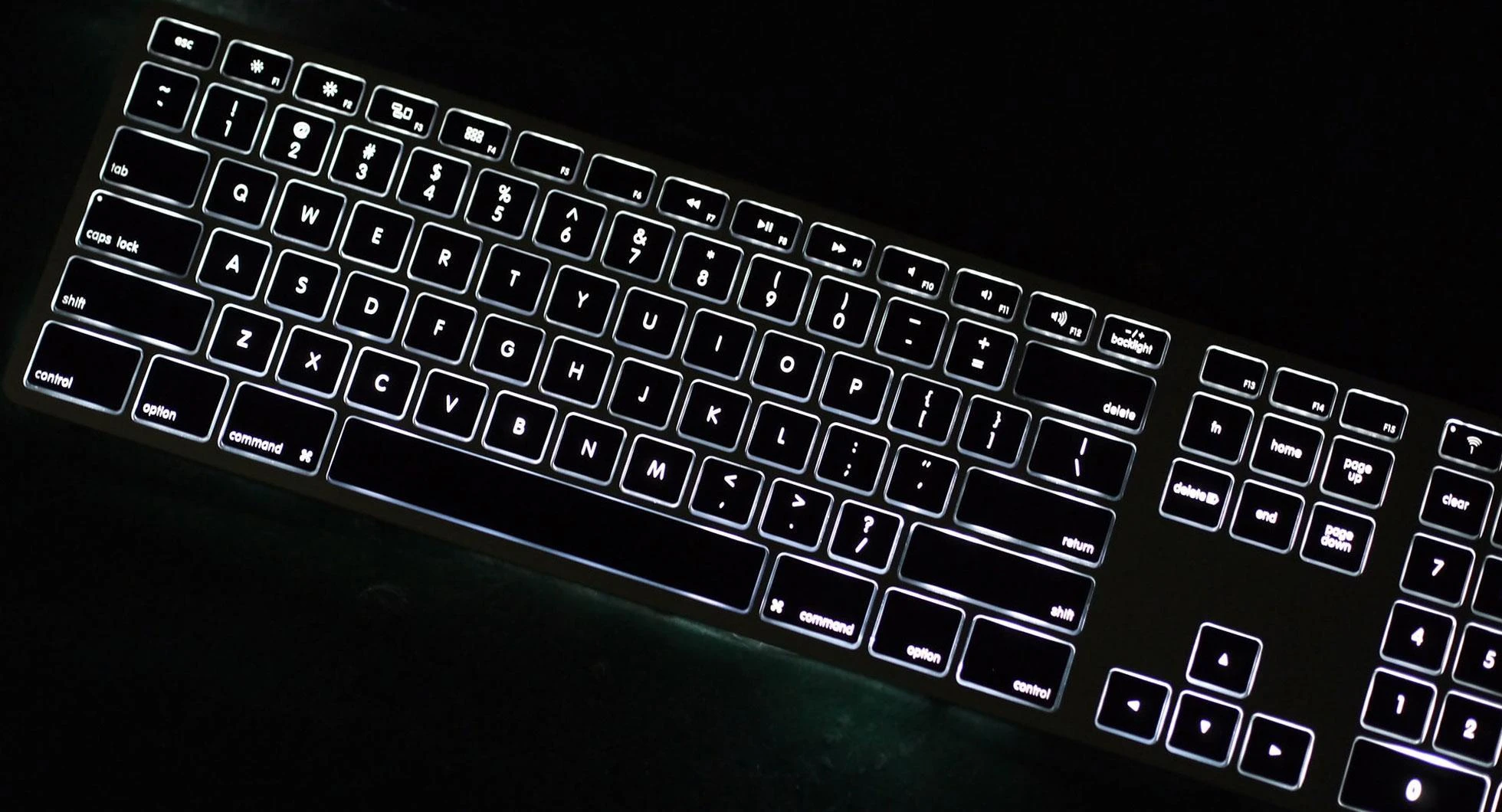 Matias Klaviatūra aliuminis Mac bluetooth apšvietimas Kosminė pilka