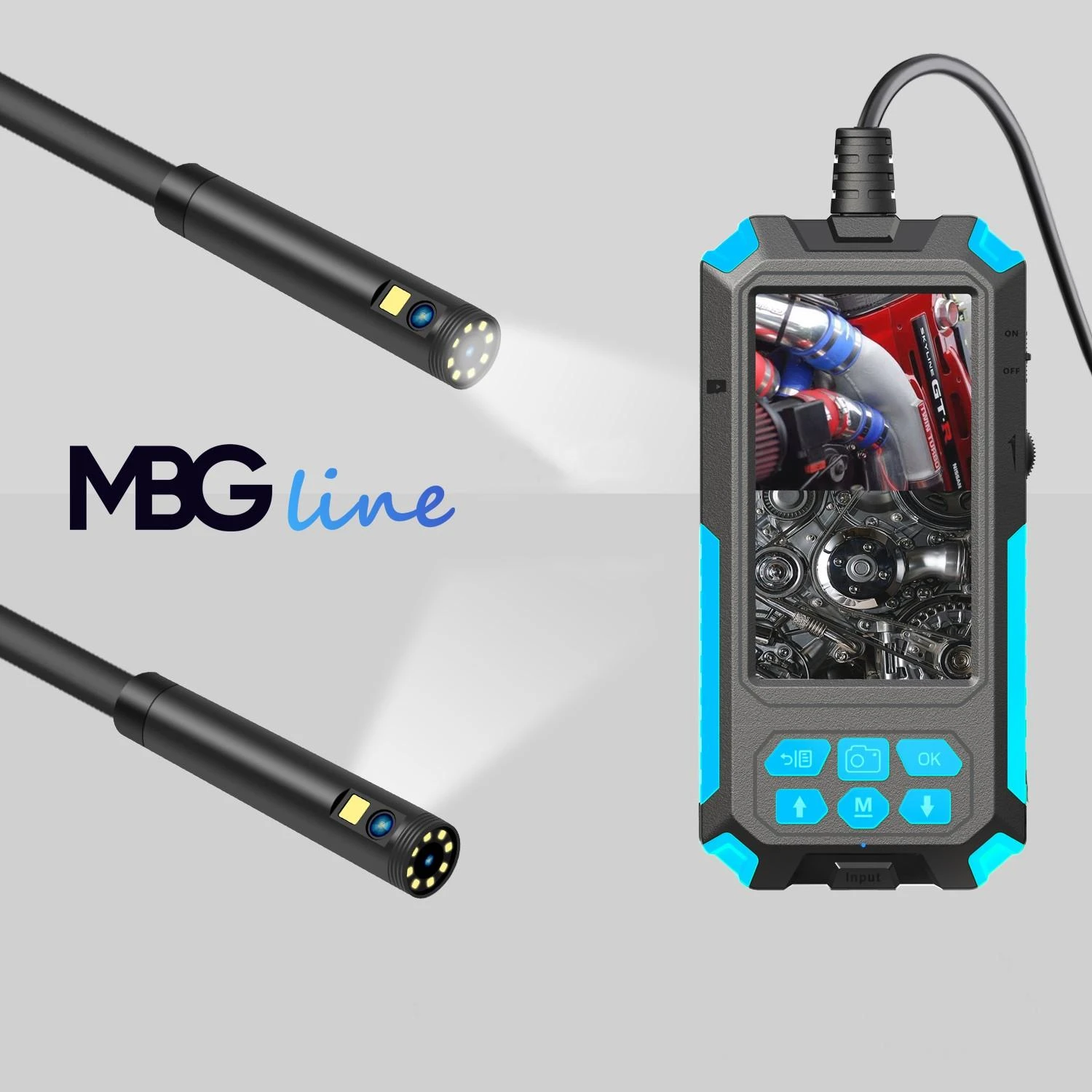 Apžiūros kamera MBG Line P50 Duo Endoskopas 9 LED 2x Full HD 5m