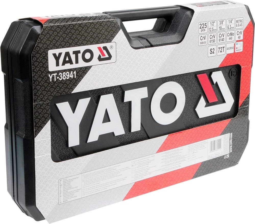 Galvučių ir raktų komplektas Yato YT-38941, 225 vnt