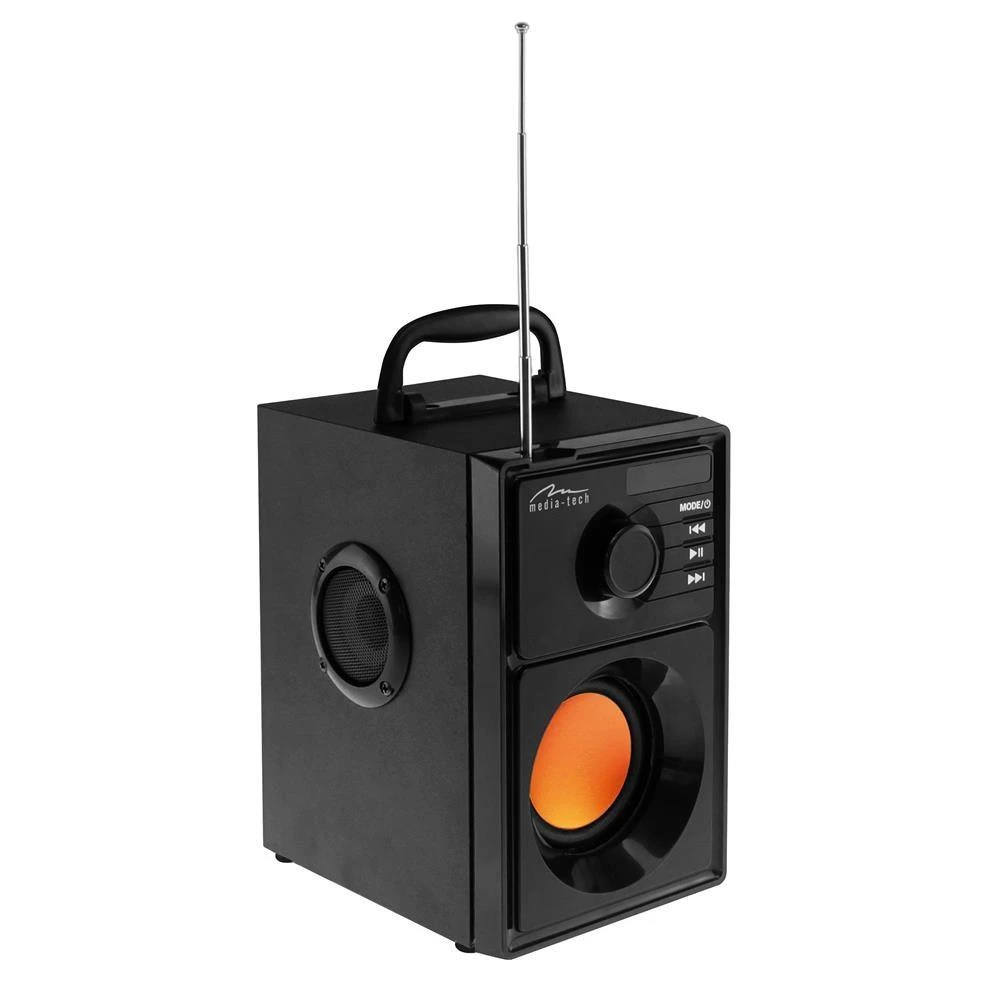 Nešiojama kolonėlė Media-Tech BOOMBOX BT MT3145 V2.0, 15W RMS, Bluetooth, USB, MicroSD, FM Radijas, AUX, su distanciniu pultu