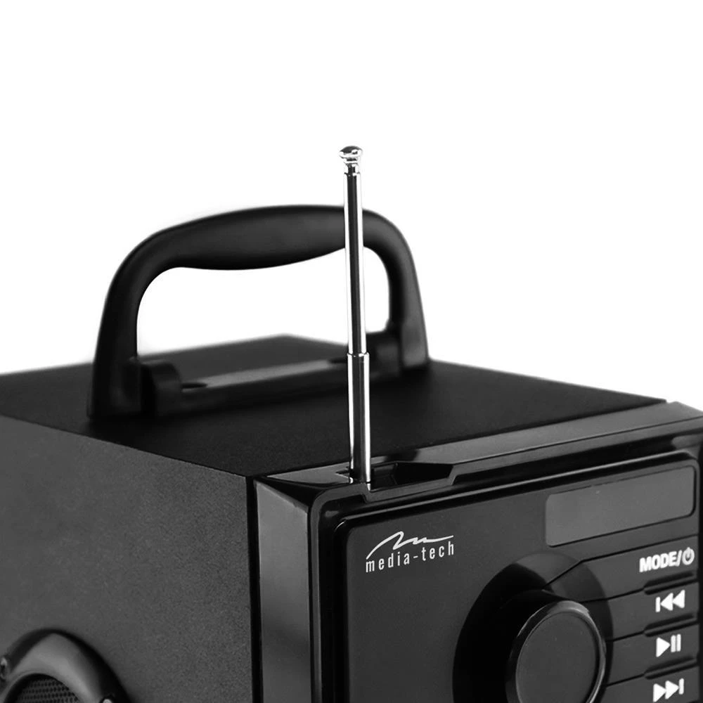Nešiojama kolonėlė Media-Tech BOOMBOX BT MT3145 V2.0, 15W RMS, Bluetooth, USB, MicroSD, FM Radijas, AUX, su distanciniu pultu