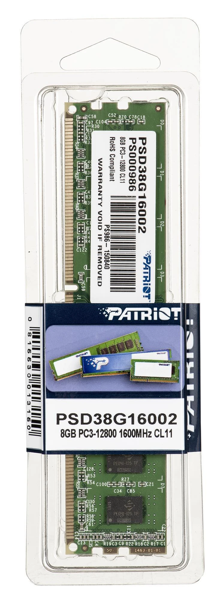 PATRIOT DDR3 SL 8GB 1600MHZ UDIMM 1x8GB
