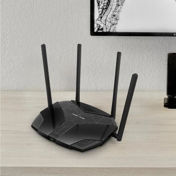 Mercusys | Dviejų dažnių „Wi-Fi 6“ maršrutizatorius | MR80X AX3000 | 802.11ax | 2402+574 Mbit/s | Ethernet LAN (RJ-45) jungtys 3x Gigabit LAN | Tinklo palaikymas: Taip | MU-MiMO: Taip | Ne, mobilusis plačiajuostis ryšys | Antenos tipas: Išorinė