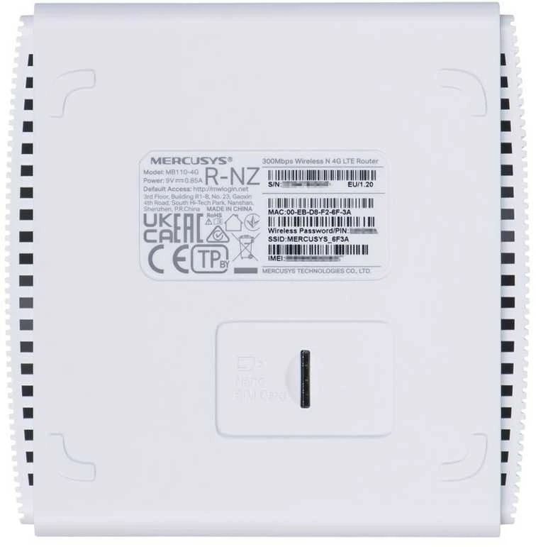 Maršrutizatorius Mercusys MB110-4G belaidis maršruto parinktuvas Ethernet Single-band (2,4 GHz) Baltas