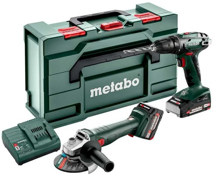 Metabo įrankių komplektas su lagaminu ir dviem akumuliatoriais