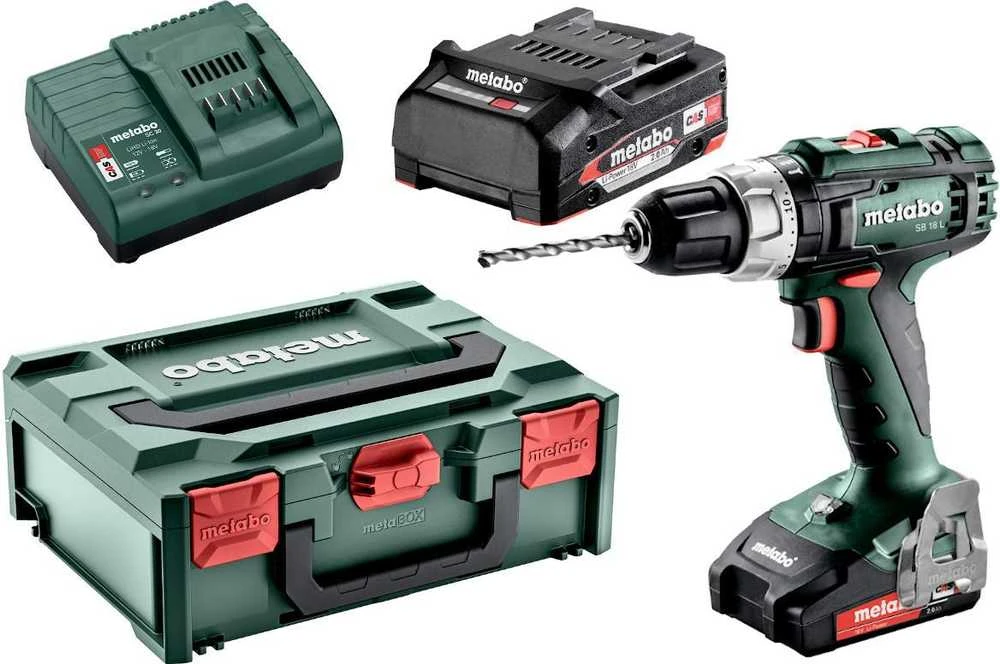 METABO smūginis suktuvas-gręžtuvas 18V 50/25Nm 2x2,0Ah SB 18 L