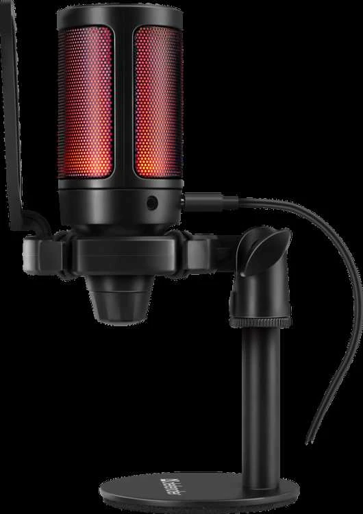 Defender, do streamowania mikrofon, IMPULSE GMC 600, garsumo valdymas, juoda, Podświetlany RGB