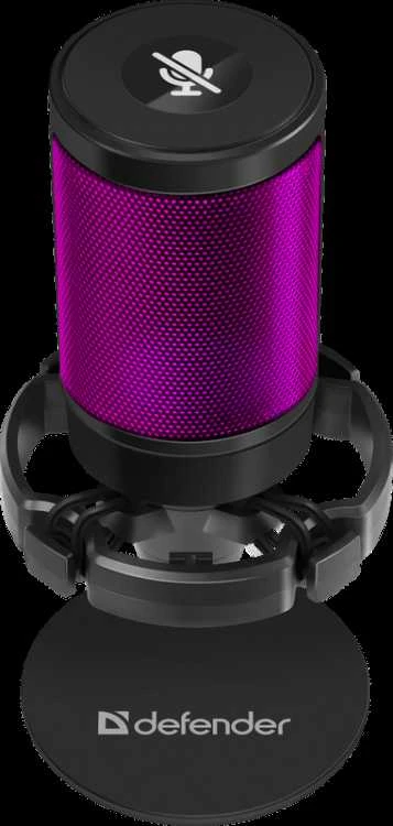 Defender, do streamowania mikrofon, IMPULSE GMC 600, garsumo valdymas, juoda, Podświetlany RGB