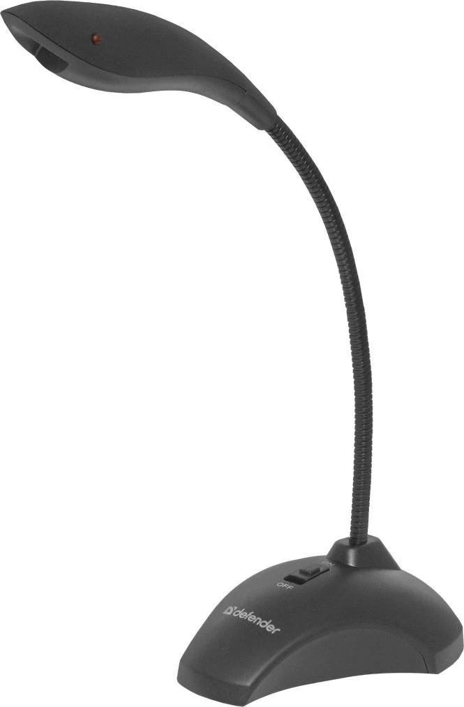 DEFENDER mikrofonas PC stovui MIC115, juodas, laidas 1,7m, 64115 MIC115 HN018