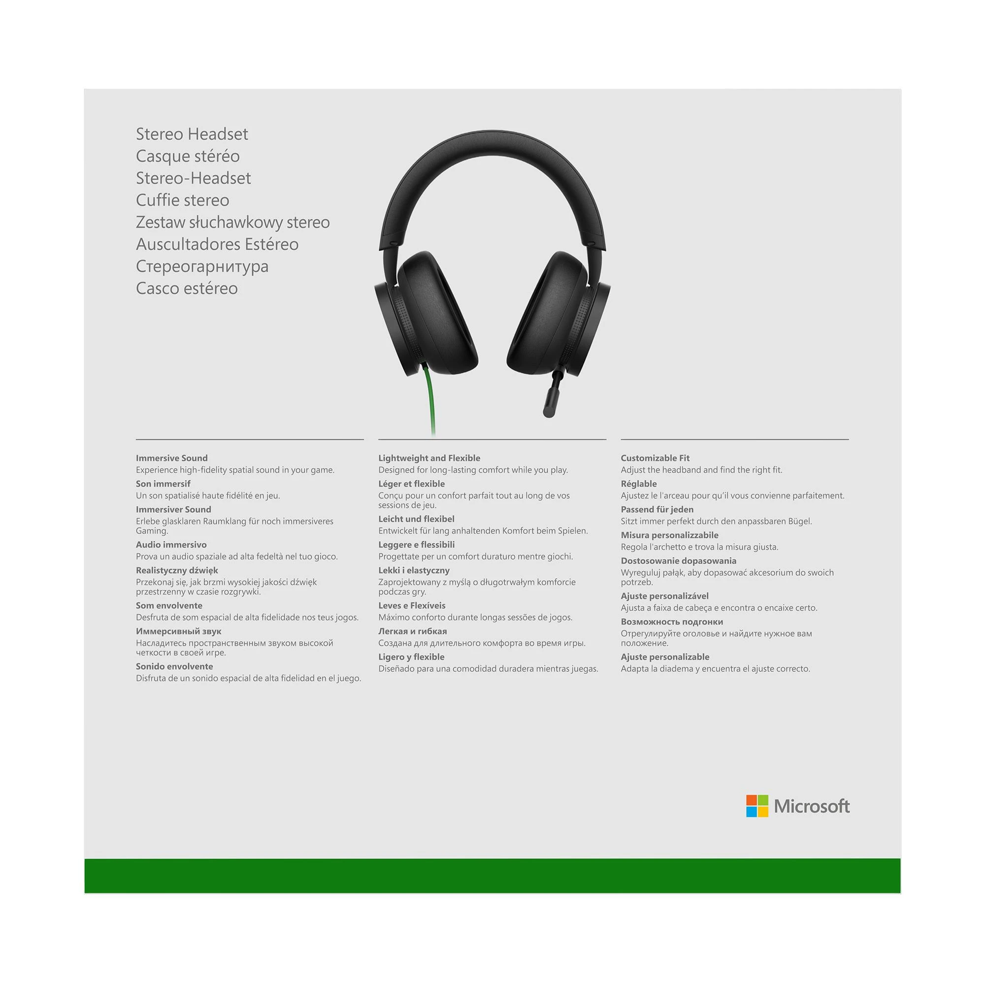 Microsoft XBOX ausinės skirtos XBOX Series X|S, One ir Windows 10 | laidinės, juodos