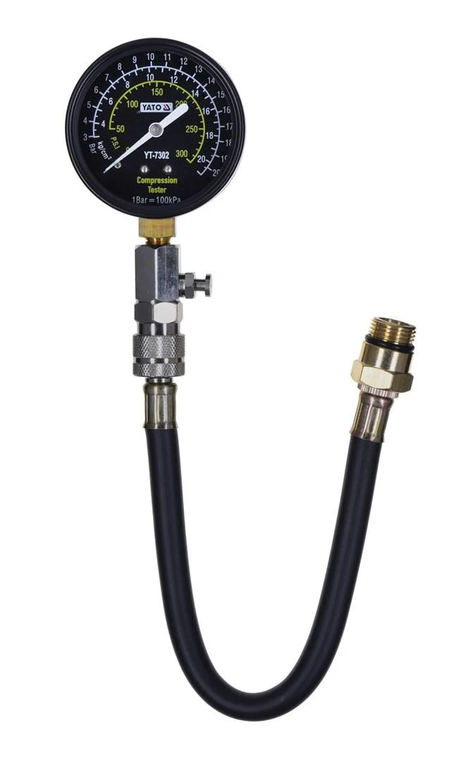 YATO KOMPRESINIS SLĖGIMO MATUOKLIS + ADAPTERIS 7302
