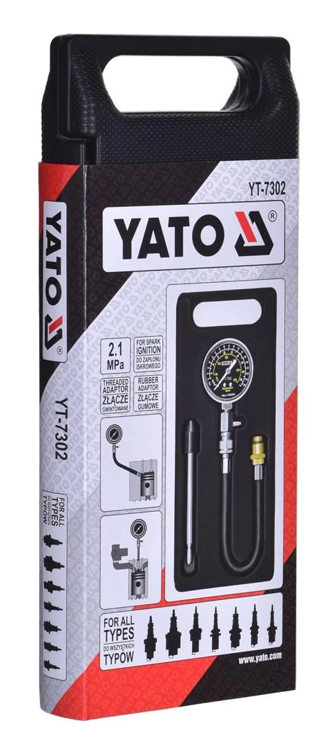 YATO KOMPRESINIS SLĖGIMO MATUOKLIS + ADAPTERIS 7302