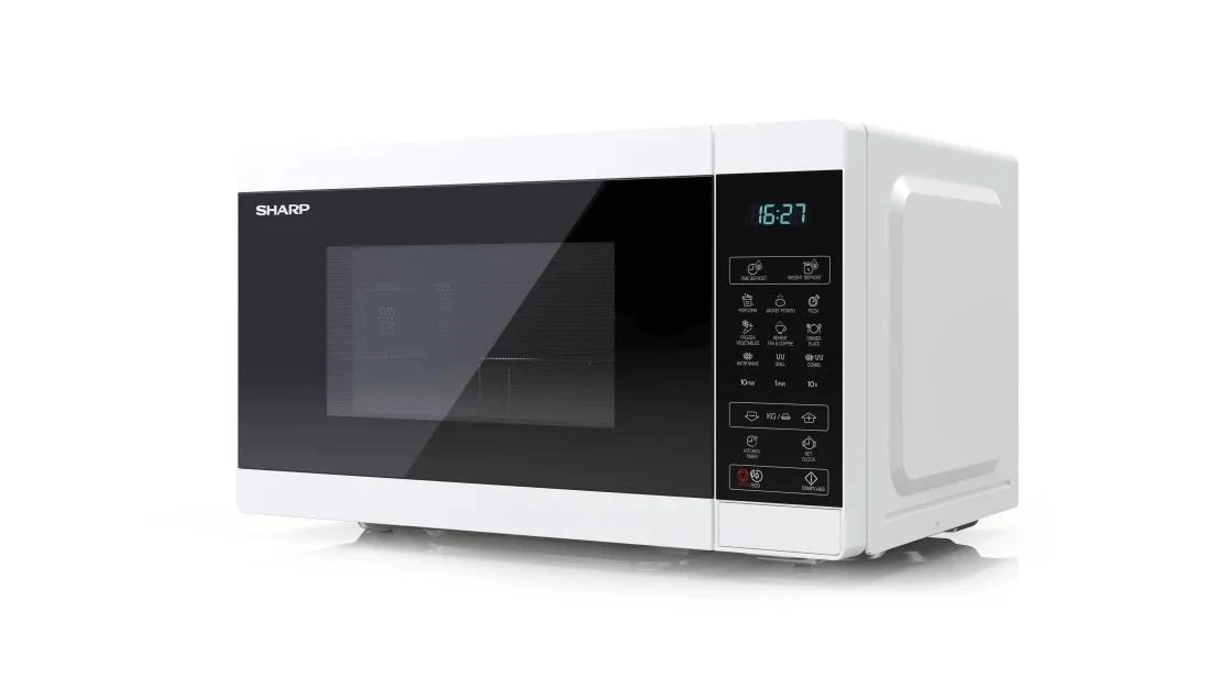 Sharp YC-MG02E-W mikrobangų krosnelė Stalviršis 20 L 800 W Mėlyna, Baltas