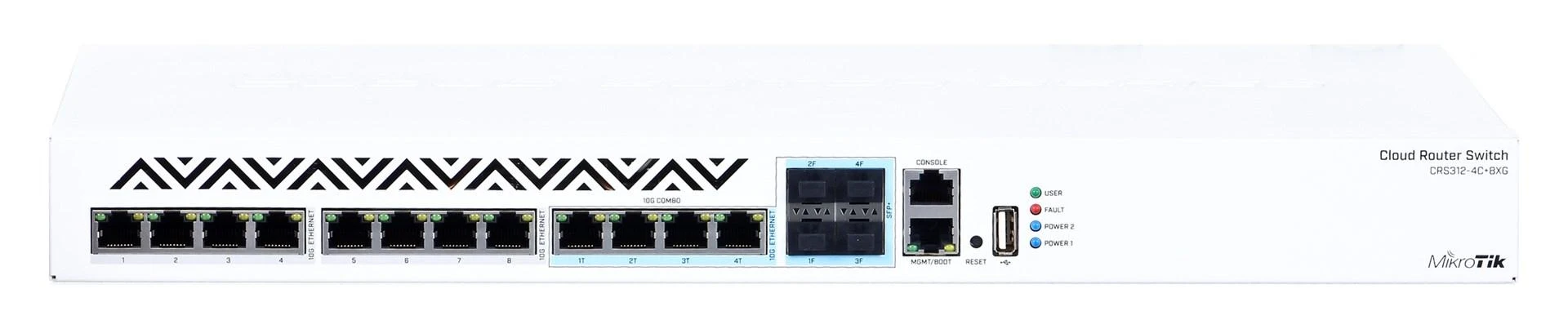 MikroTik Cloud Maršrutizatorius Switch 312-4C+8XG-RM su RouterOS L5, 1U ant stovo montuojamas korpusas | MikroTik