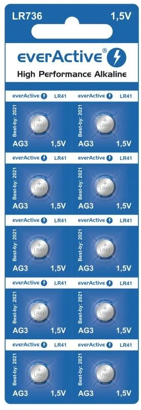 EverActive LR41 AG3 baterijos, 10 vienetų pakuotė