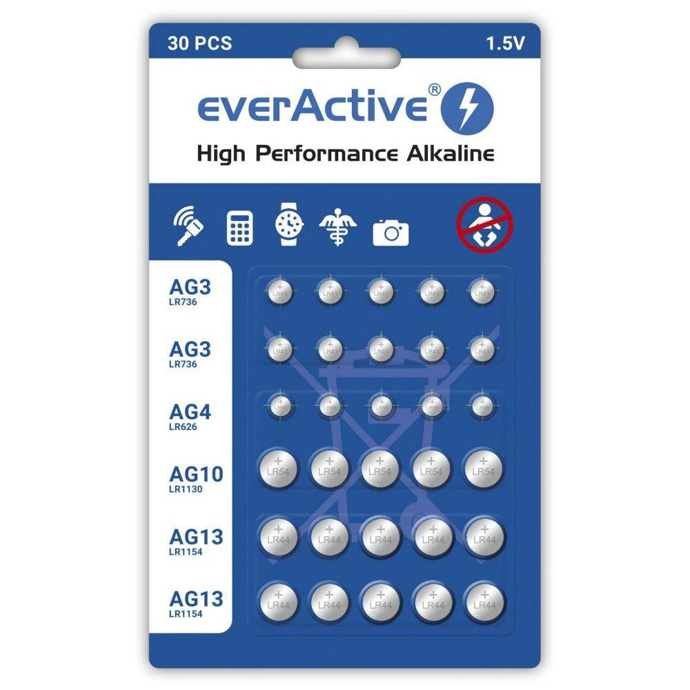 everActive baterijų rinkinys blisteryje 30 vienetų