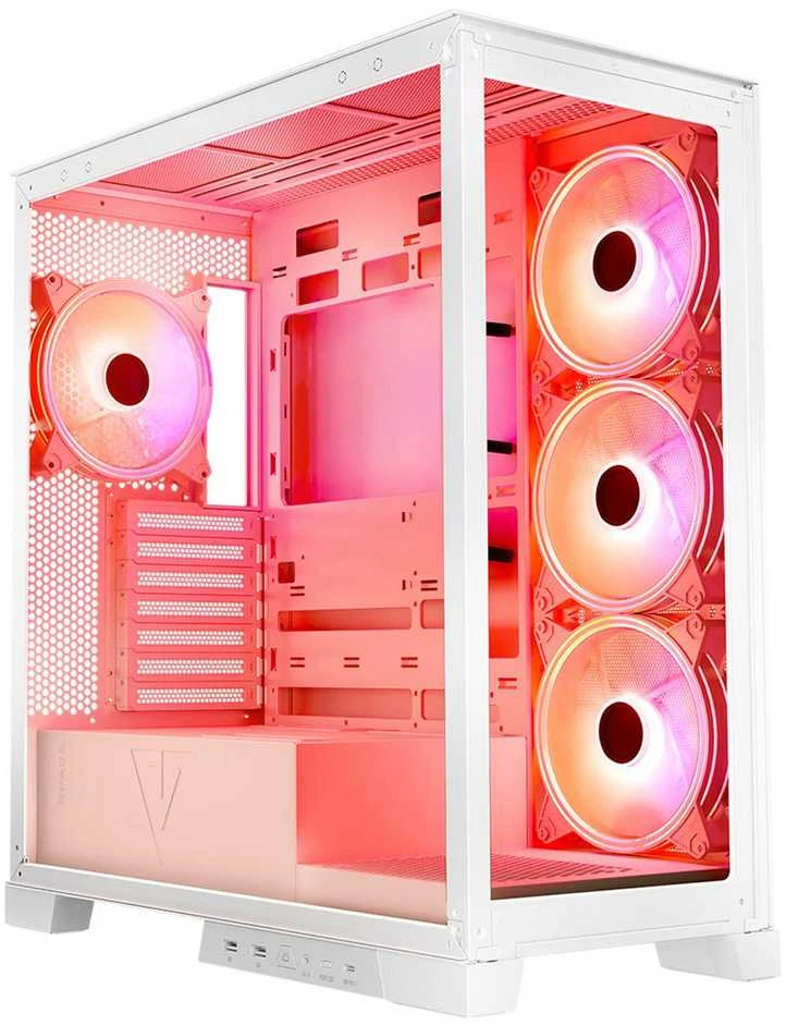 Kompiuterio Korpusas - Modecom Volcano SPACE APEX ARGB MIDI Tower Micro ATX/ATX/ITX Baltas
