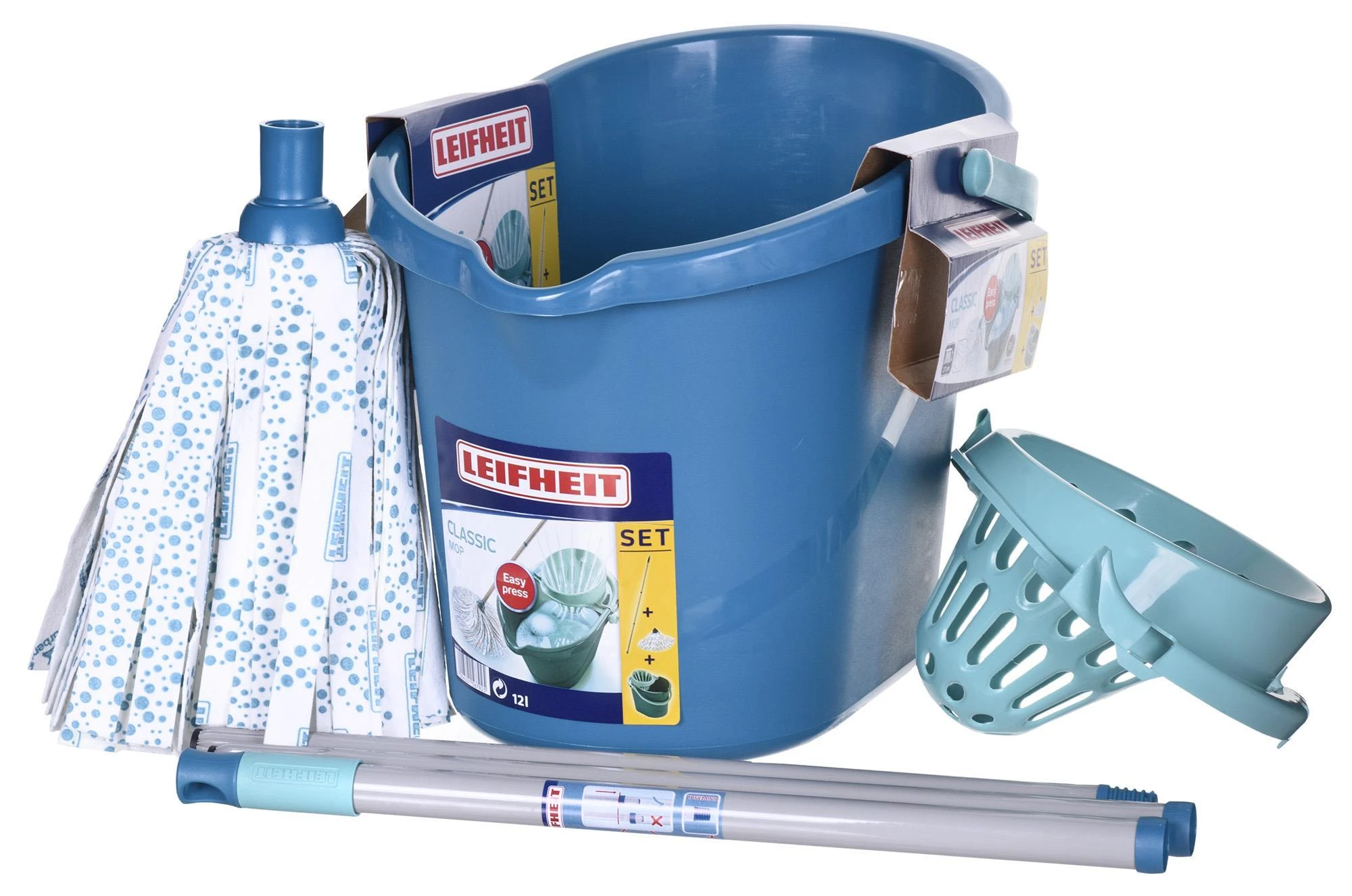 Leifheit 56792 mop Metal, Plastic, Viscose Turquoise, Baltas