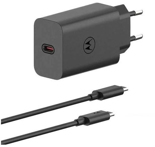 Laidinis įkroviklis Motorola TurboPower 68W USB-C with cable USB-C to USB-C 1m juodos spalvos