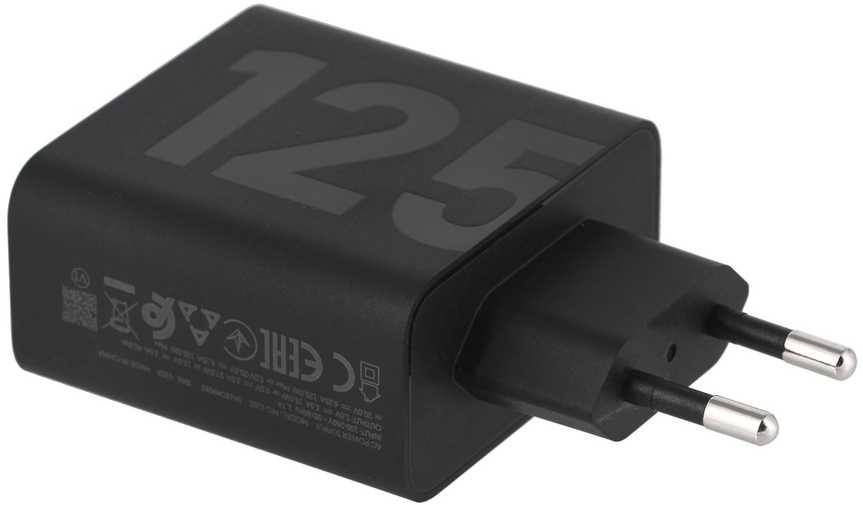 Motorola TurboPower kelioninis įkroviklis USB-C 125W su USB-C/USB-C kabeliu juodos spalvos