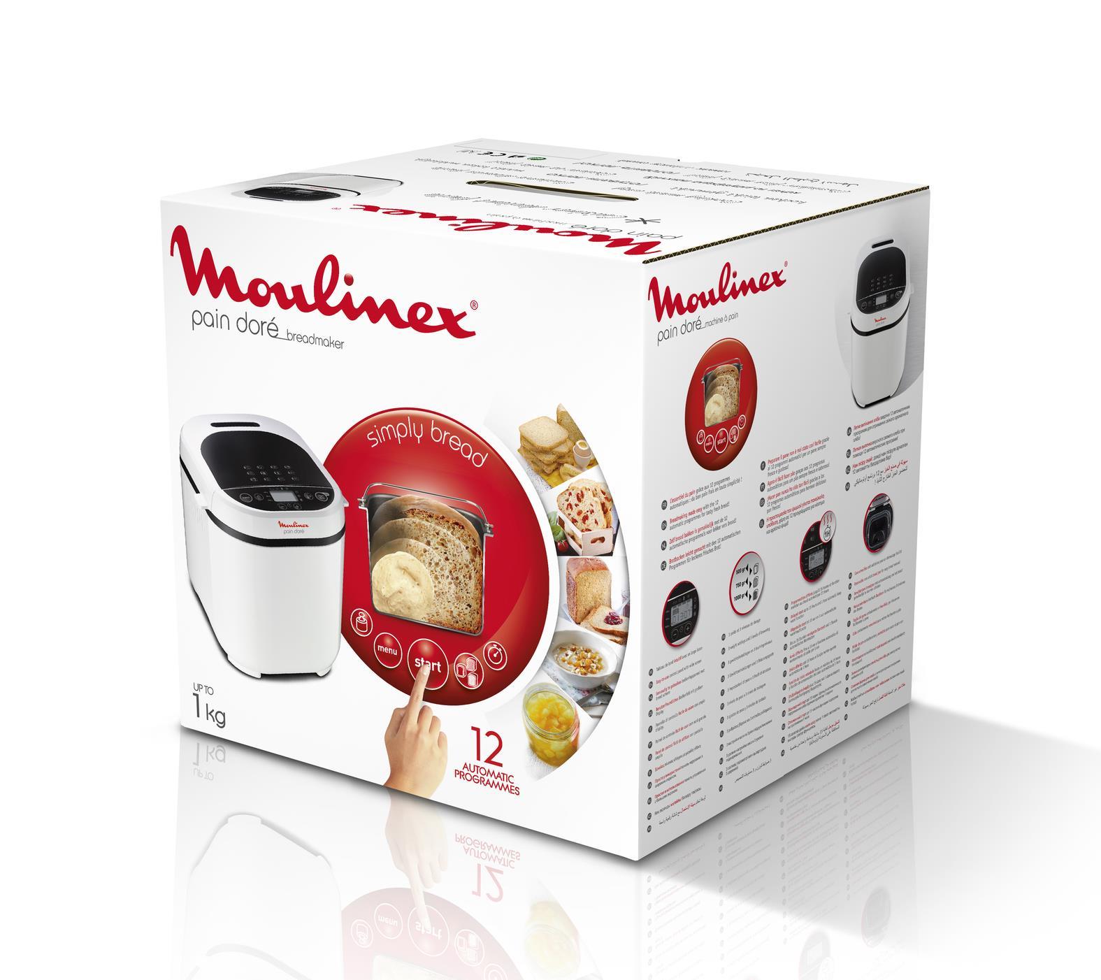 Duonkepė Moulinex duonos kepimo aparatas 720 W, 31 x 29 x 29 cm, 15 programų, OW210130