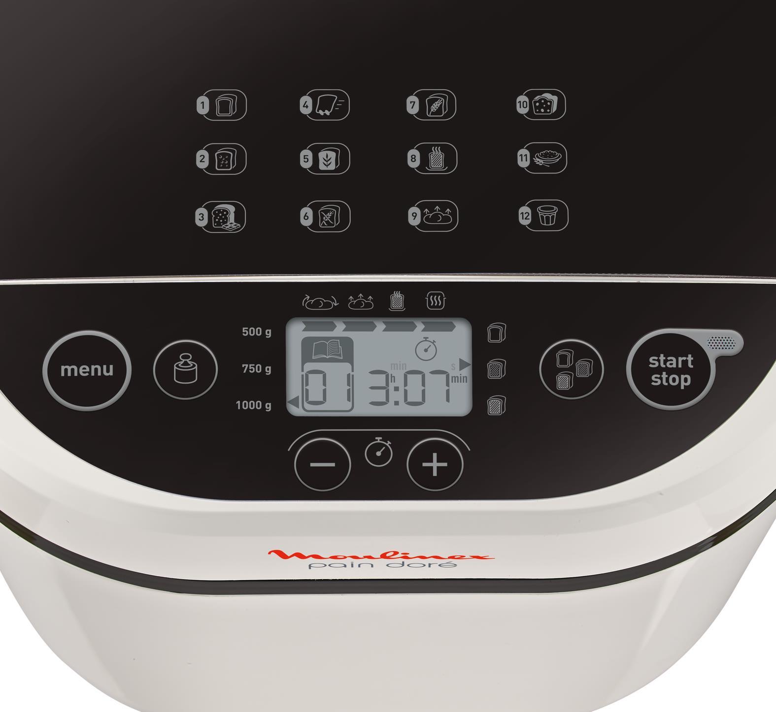 Duonkepė Moulinex duonos kepimo aparatas 720 W, 31 x 29 x 29 cm, 15 programų, OW210130