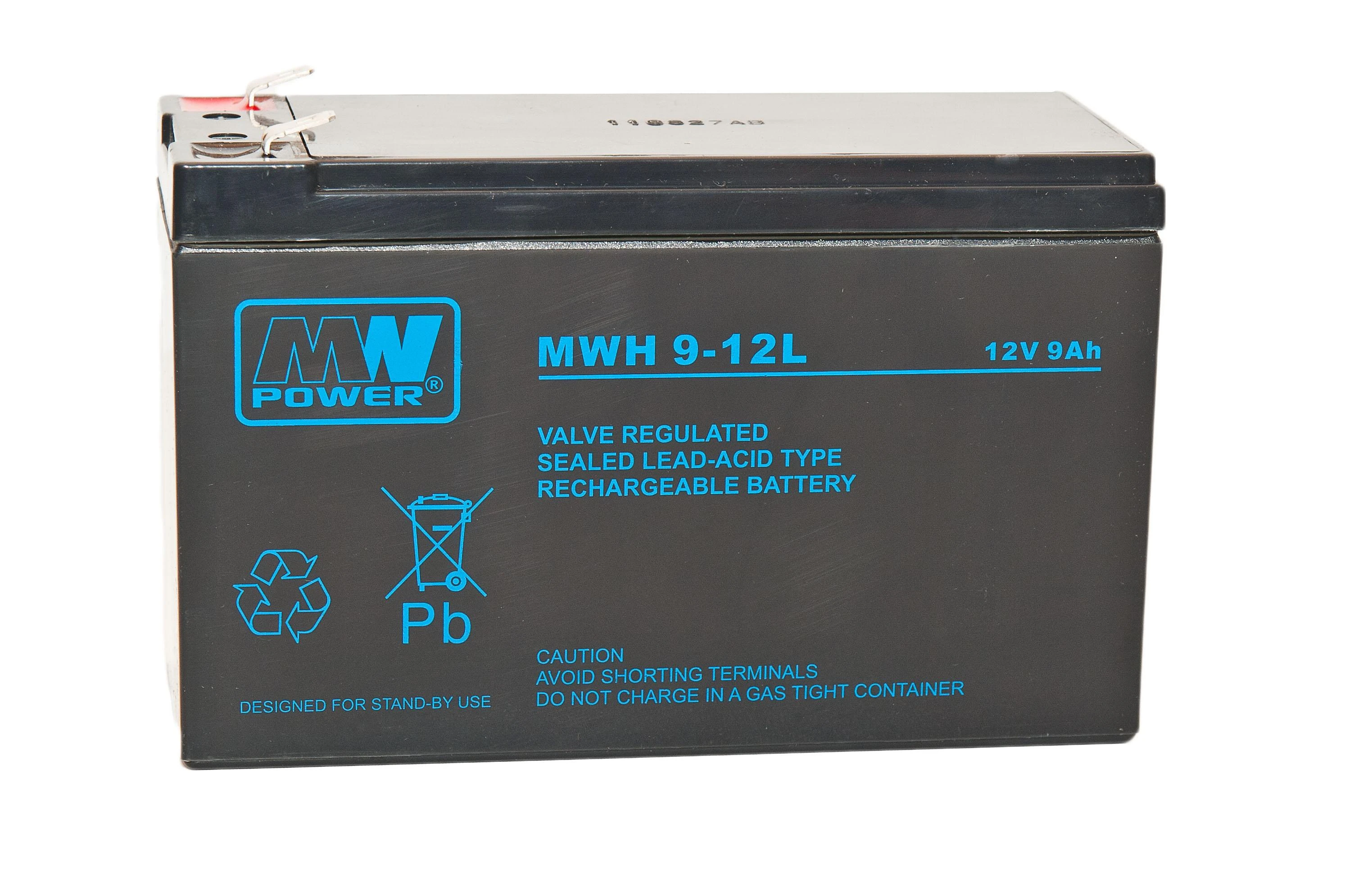 Mw Power MWPower MW 12V 9Ah F2(250) AGM akumuliatorius, 6-9 metai