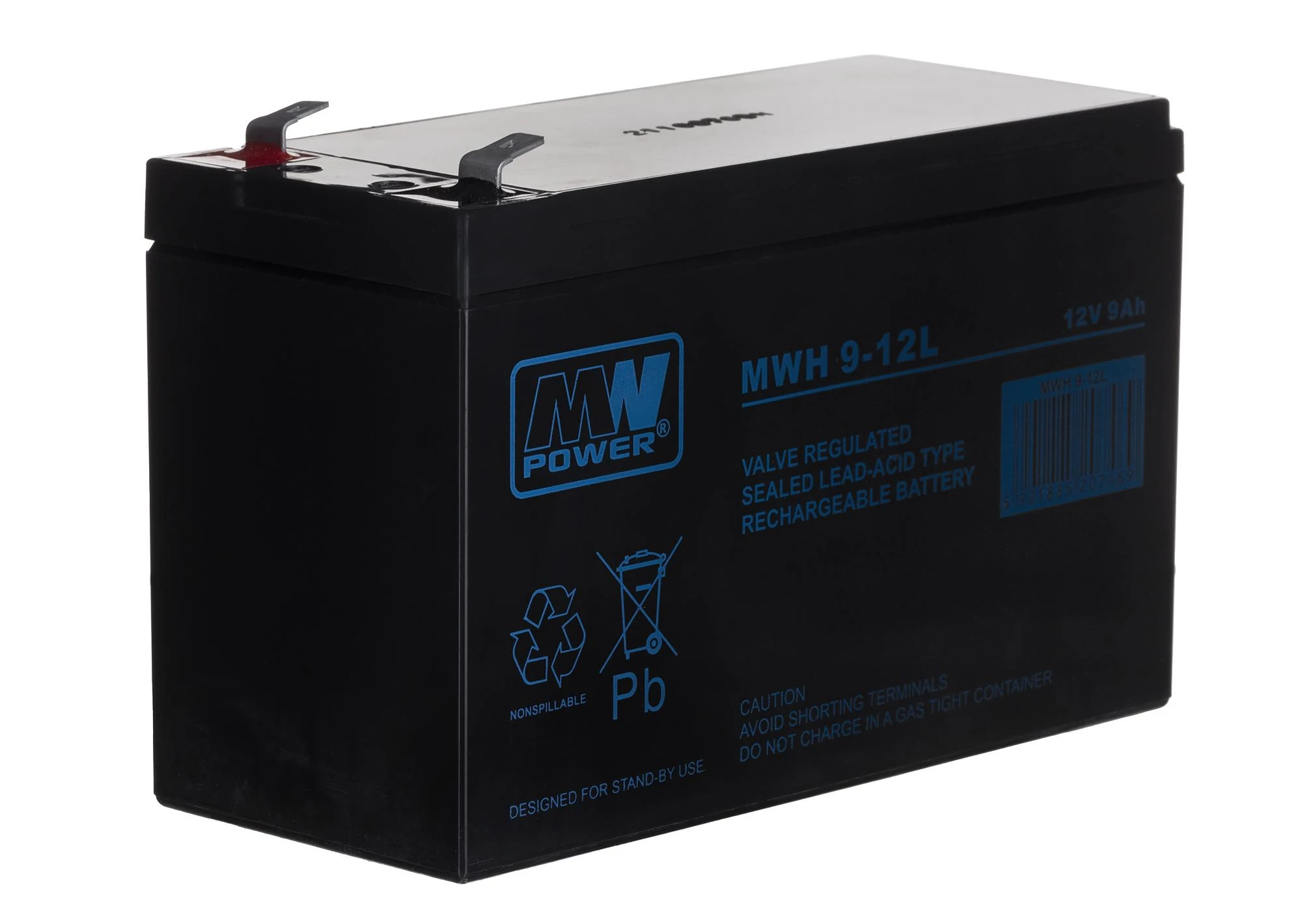 Mw Power MWPower MW 12V 9Ah F2(250) AGM akumuliatorius, 6-9 metai
