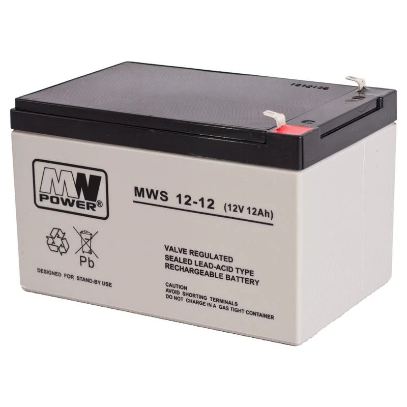 Mw Power MWPower MWS 12V 12Ah F1(187) AGM akumuliatorius, 5 metai