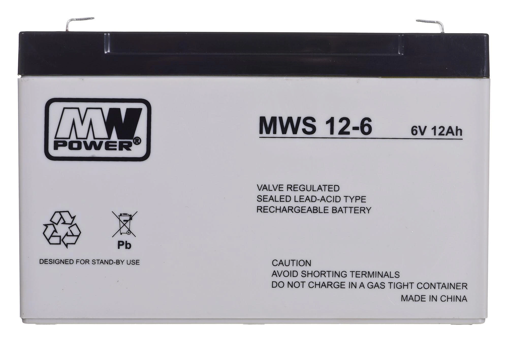 Mw Power MWPower MWS 6V 12Ah F1(187) AGM akumuliatorius, 5 metai