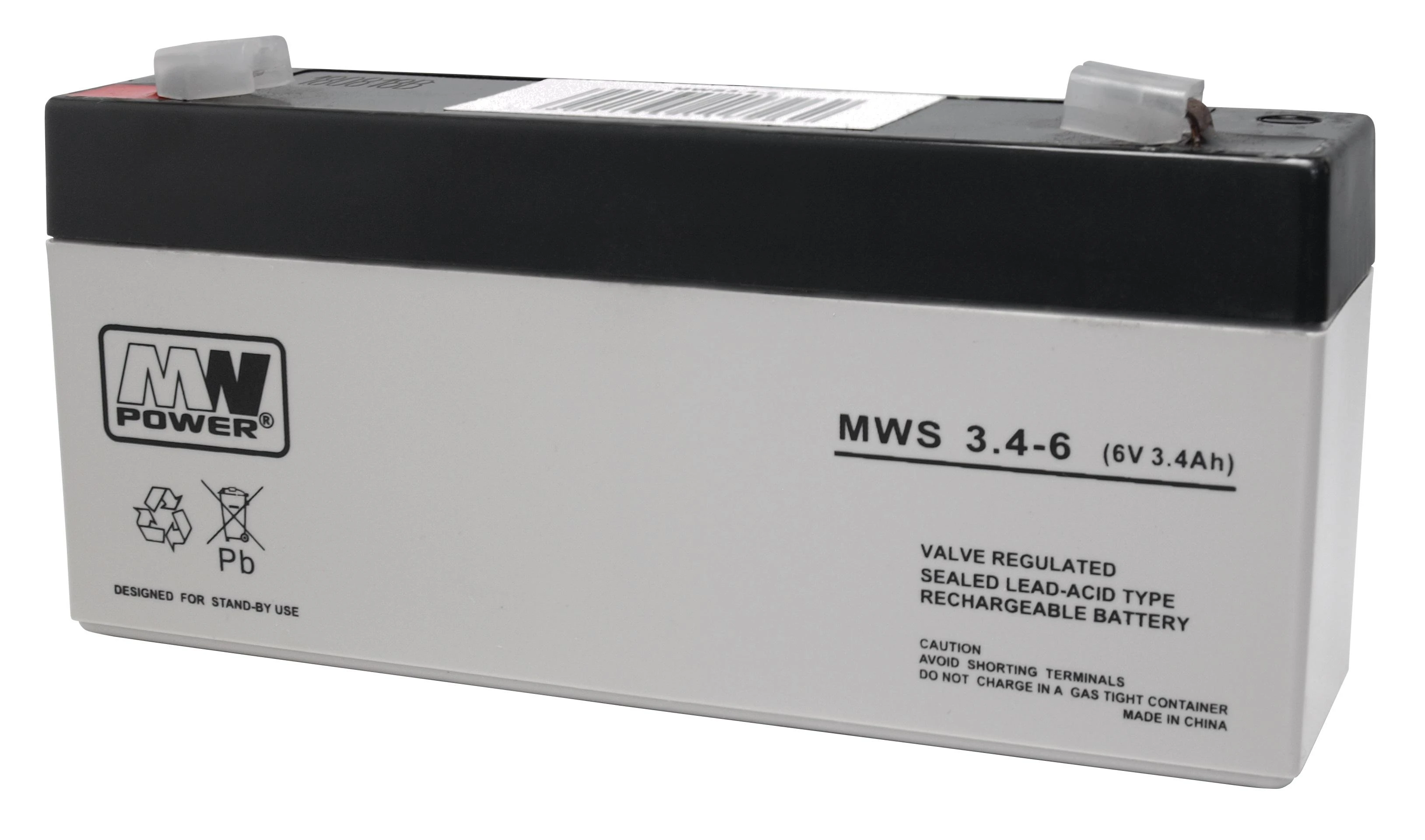 MW Power 6V 3.4Ah švino rūgšties akumuliatorius