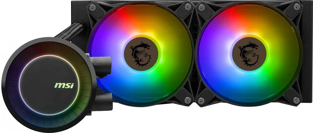 MSI MAG CORELIQUID E240 su RGB apšvietimu
