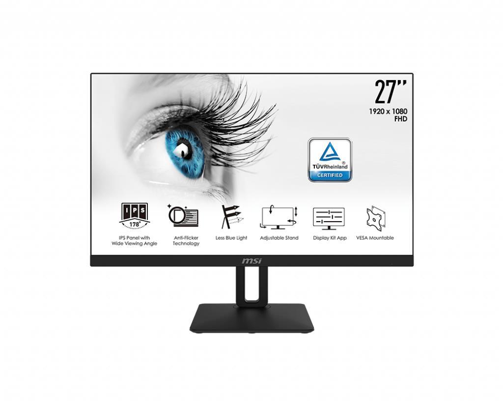 Monitorius MSI Pro MP271P 27inch IPS Flat FHD 16:9 60Hz 1000:1 250cd / m2  HDMI D-Sub Audio 2x2W Juodas | Varle.lt